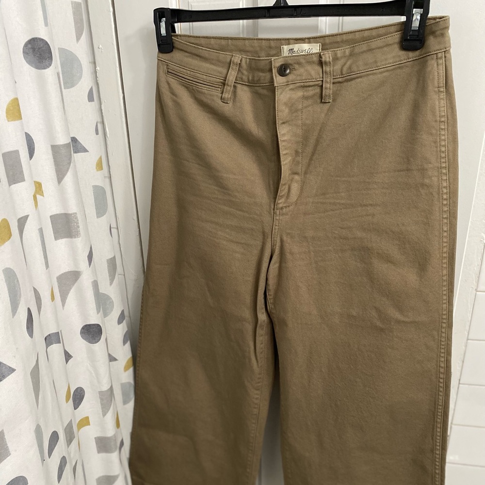 Madewell Emmett wide leg crop pants khaki color size 31 regular - MINT condition